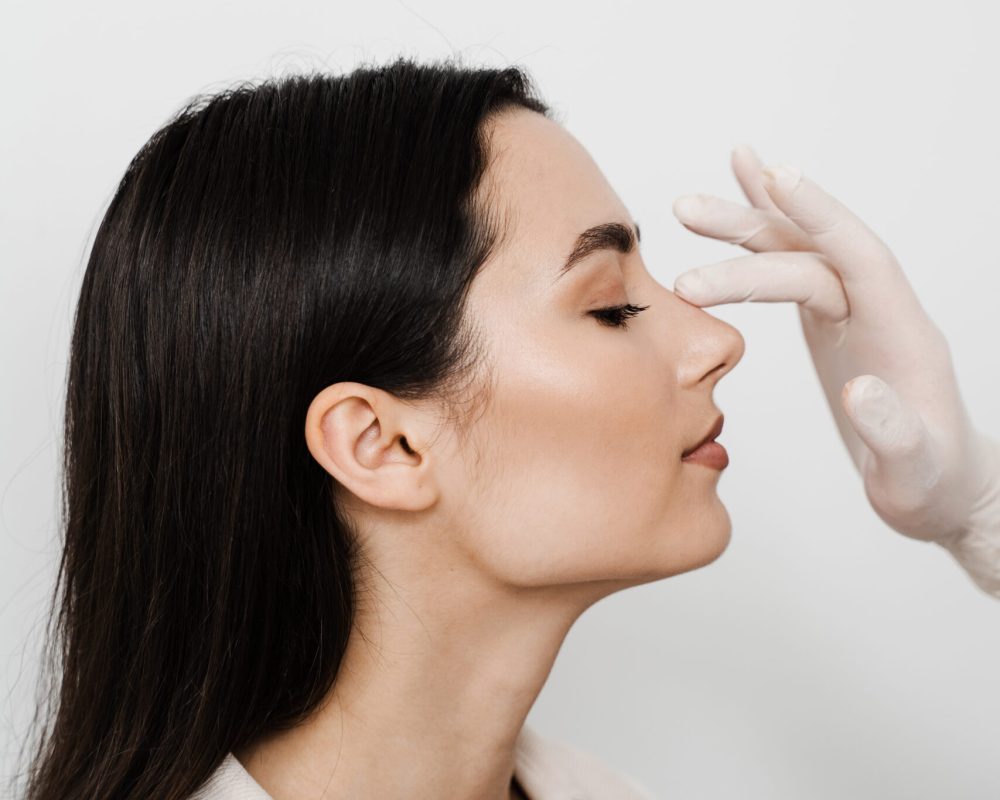 Rhinoplasty is reshaping nose surgery for change appearance of the nose and improve breathing. Consultation with ENT before rhinoplasty plastic surgery to change nose shape and improve breathing