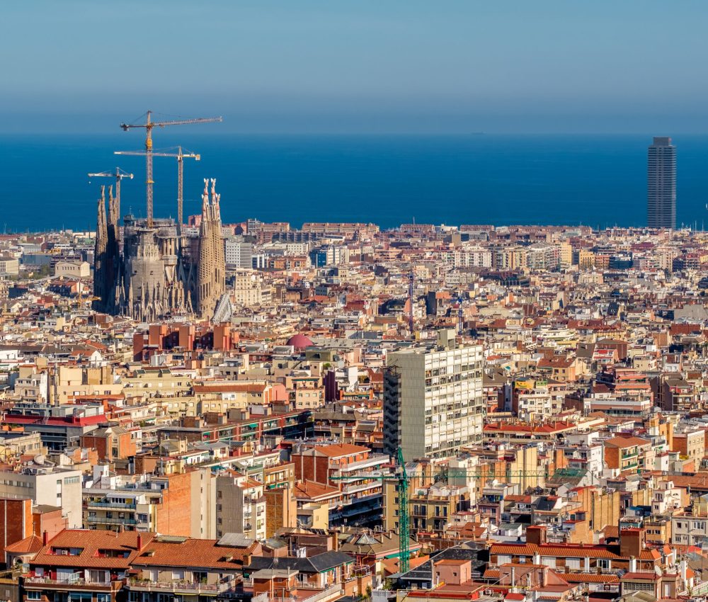 Barcelona cityscape overlook from Park Guell